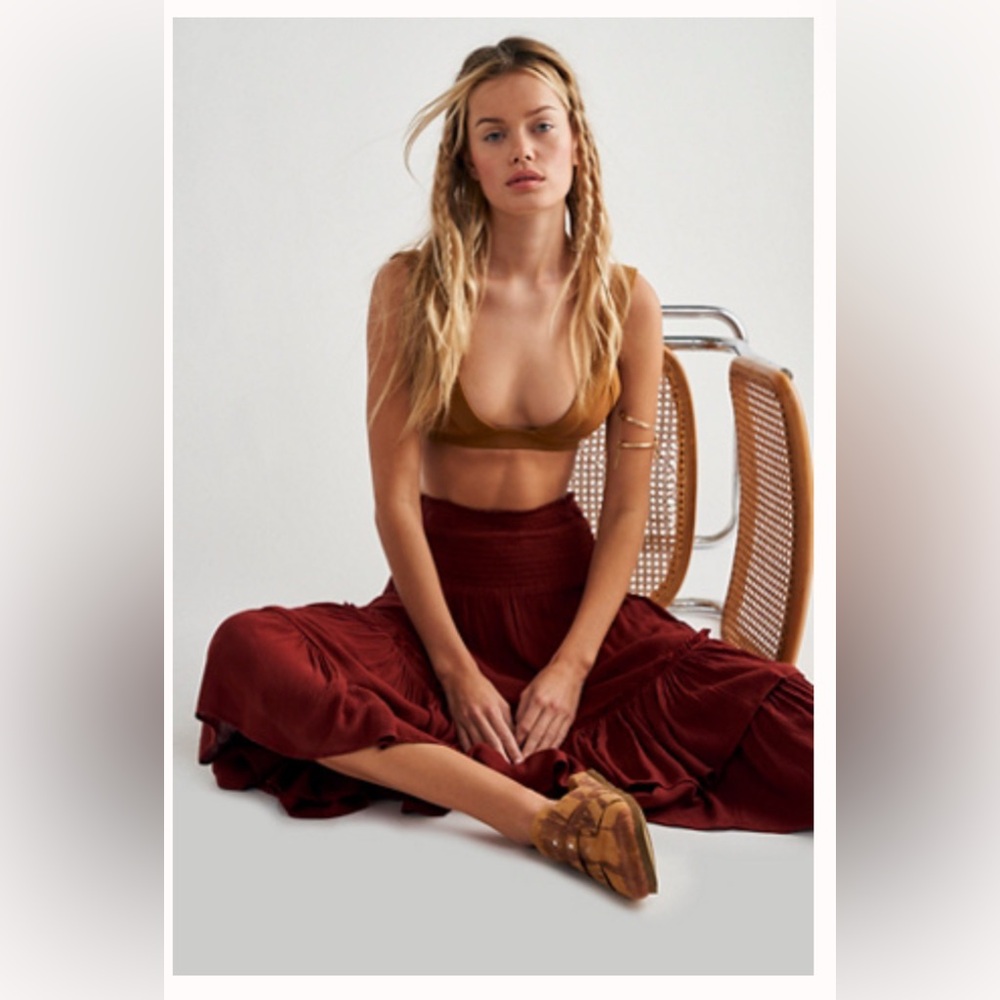 Free People The Convertible Skirt in Star Anise Wine color